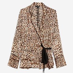 TOPSHOP Petite Animal Print Wrap Pyjama Shirt Size 10!