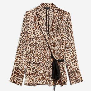 TOPSHOP Petite Animal Print Wrap Pyjama Shirt Size 10!