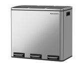 54 litres (3 x 18 L)  trash can, waste separation system, with 3 inner plastic buckets, pedal bin, trash can with foot pedal, made of fingerprint-free stainless steel, with handles (54 liters 3 x 18 L)