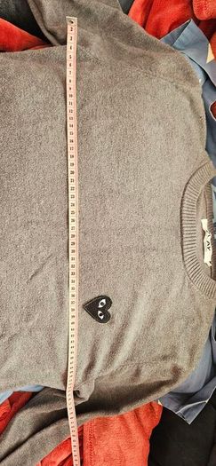 Play Commes Des Garcons Grey Heart Grey Jumper in XL