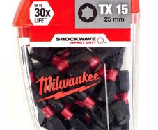 Milwaukee SHOCKWAVE TX15 25mm Impact Screwdriver Bit Box - Pack of 25 (4932430873)