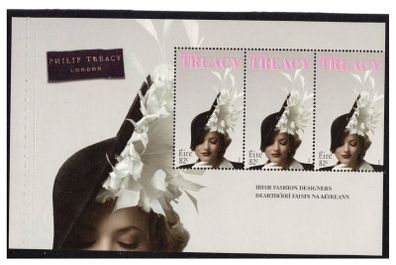 2010 Ireland Irish Fashion Designers Commemorative Stamps Booklet Pane featuring Philip Treacy Mint Never Hinged (MNH). Hibernian HP192