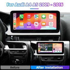10.25'' 2Din Car Radio Multimedia Player For Auto A4 A5 A4L B8 2009-2016 4G Wifi GPS Audio DSP Head Unit Wireless Carplay Android Auto Plug and Play Intelligent Car System