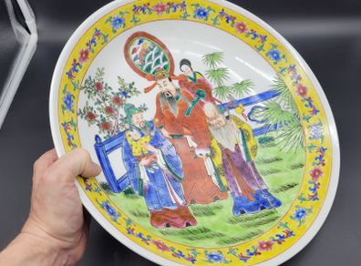 Large Vintage Chinese Hand Painted Mid 20th Century Charger / Plate