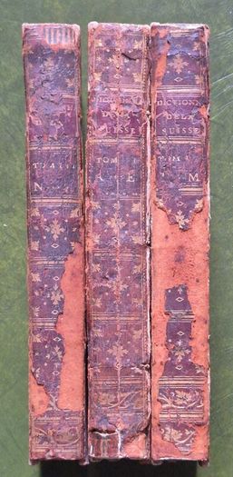 Rare Leather Antique book set. Dated 1788. Swiss and French. Dictonary