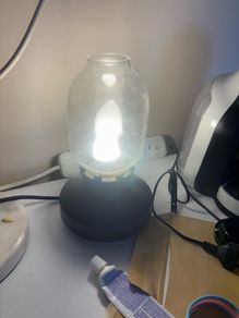 Glass Jar Lantern-Style Table Lamp adjustable brightness
