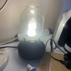 Glass Jar Lantern-Style Table Lamp adjustable brightness