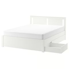 IKEA SONGESAND Bed frame with 4 storage drawers