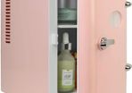 Retro 4L 6 Can Portable Mini Fridge Compact Refrigerator for Bedroom Skincare Cosmetic Beauty Personal Cooler 12V and AC Cords, Desktop Accessory for Home Office Car Dorm Travel (FREE POSTAGE)