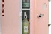Retro 4L 6 Can Portable Mini Fridge Compact Refrigerator for Bedroom Skincare Cosmetic Beauty Personal Cooler 12V and AC Cords, Desktop Accessory for Home Office Car Dorm Travel (FREE POSTAGE)