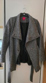 GUESS Elegant Belted Tweed Coat Size S / UK 8