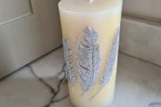 Cream-Colored Decorative Pillar Candle