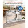 Stainless Steel Utility Sink, Free Standing Single Bowl Commercial Kitchen Sink with Faucet, Utility Left Basin Workbench with Hot & Cold Water Pipe for Garage Restaurant Laundry, 1200x500x940mm Image 4
