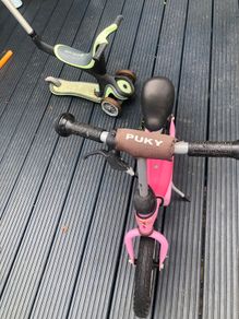 Balancing bike and toddler scooter