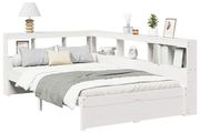 Bookcase Bed without Mattress White 90x190 cm Solid Wood Pine