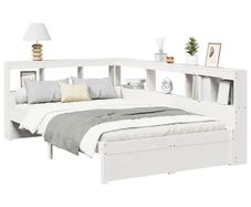 Bookcase Bed without Mattress White 90x190 cm Solid Wood Pine