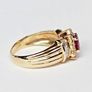 GENUINE 14k Oval Ruby Diamond Accent Halo Ring Sz 5.25 Image 4
