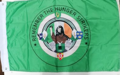 Irish Republican Remember the Hunger Strikers Blanket Man flag.