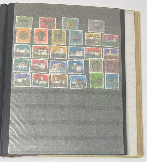 Collection: Switzerland (Helvetia) mainly, Malta, Gibraltar & Andorra Stamps mainy usd but a few mint on 38 pages