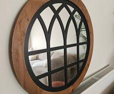 Antique round mirror