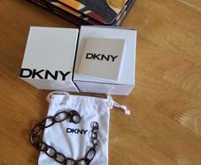 DKNY Oval Link Hematite Tone Bracelet / New