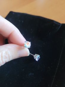 Sterling silver studs Mercury mystic topaz
