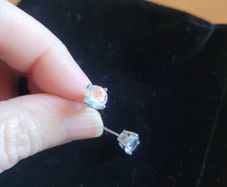 Sterling silver studs Mercury mystic topaz