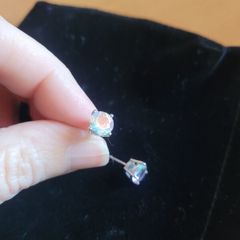 Sterling silver studs Mercury mystic topaz