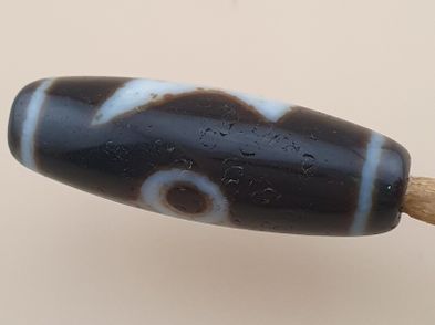 Vintage Himalayan Tibetan Flower Energy Pattern Agate Dzi Bead Amulet ...
