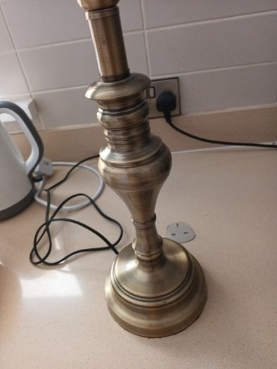 Brass Style Table Lamp Without  Shade.  New