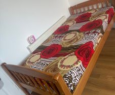 single bed with mattress