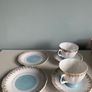 Regina  beautiful colours china teacup saucer and plate trio ten euro per trio Image 3