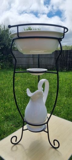 Vintage washbasin on a metal stand