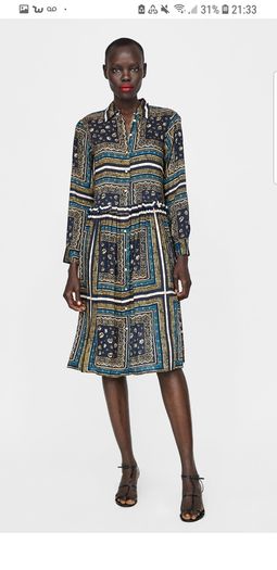 ZARA shirt dress with frill New S