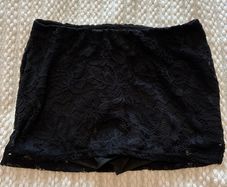 Black lace mini skirt