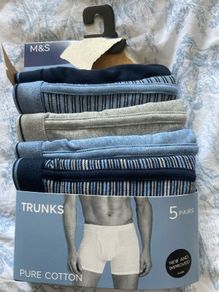5 Pack Pure Cotton M&S Boxer Trunks