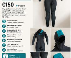 Womens Decathlon Subea SCD 500 7.5mm Diving Wetsuit with Hood Size S