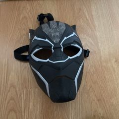 Black panther mask with purple light able forehead and slidable purple eyes
