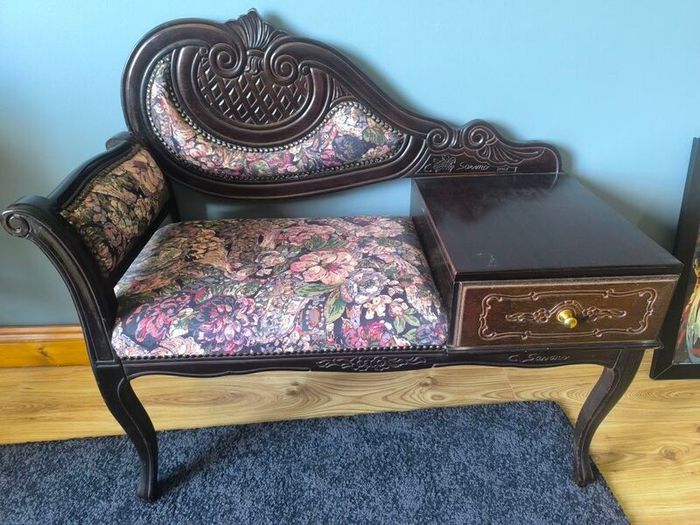 Antique telephone seat