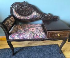Antique telephone seat