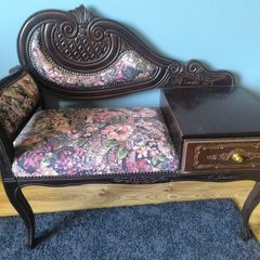 Antique telephone seat