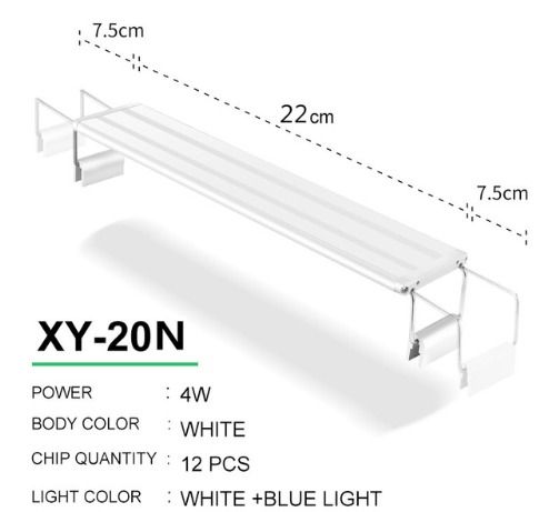 22-49cm Fish Tank Lamp With Extendable Brackets White And Blue LEDs Fits for Aquarium