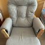 Babylo Brompton Glider & Footstool Grey suedette/Natural wood Image 3