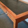 Solid Oak Writing Desk with Green Leather Inlay Image 2