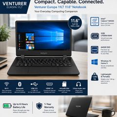 Venturer Europa 11LT 11.6" Full HD Notebook Laptop 2GB RAM / 64GB SSD Windows 10 S
