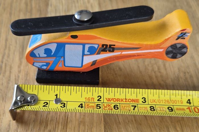 Wooden toy helicopter