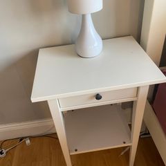 White bedside locker with drawer