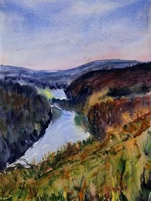 glendalough view watercolour