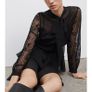 ZARA black mini lace dress with ruffles, XS, new Image 2