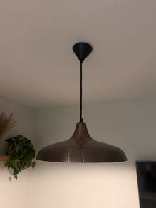 Copper effect pendant lights x2